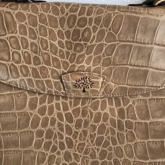 Mulberry Croc Print Tan Leather Shoulder Bag - Picture 4 of 8